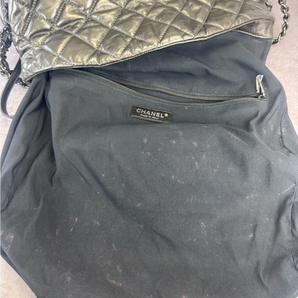 Chanel Gunmetal Leather Chain Me Quilted Bag - Picture 13 of 16